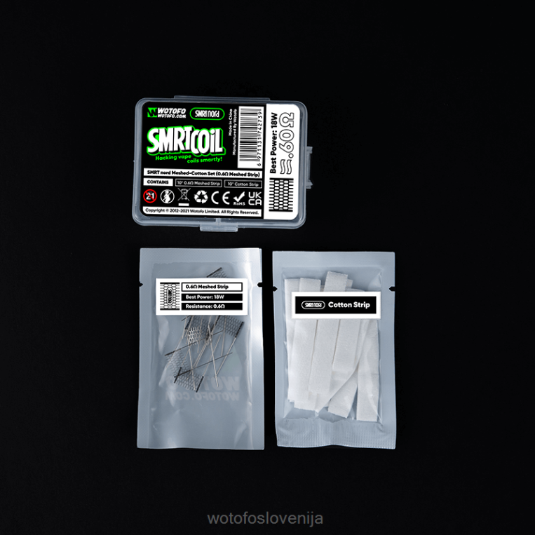 Wotofo SMRT nord mesh-bombažni set 0,6 ohm mreža + bombaž - Wotofo Vape Price DLBHX350