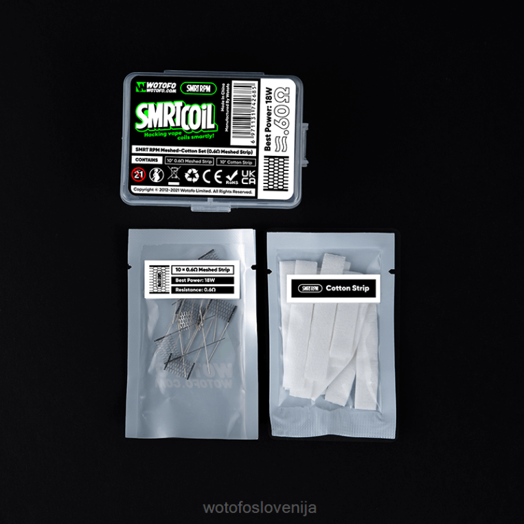 Wotofo SMRT rpm mesh-bombažni set 0,4 ohm mreža + bombaž - Wotofo Ljubljana DLBHX349