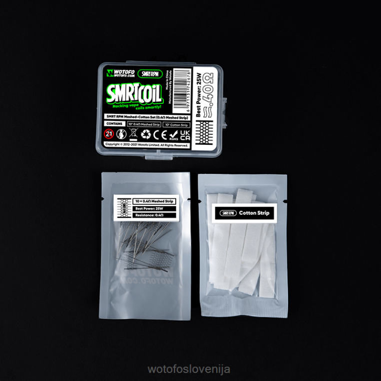 Wotofo SMRT rpm mesh-bombažni set 0,4 ohm mreža + bombaž - Wotofo Ljubljana DLBHX349